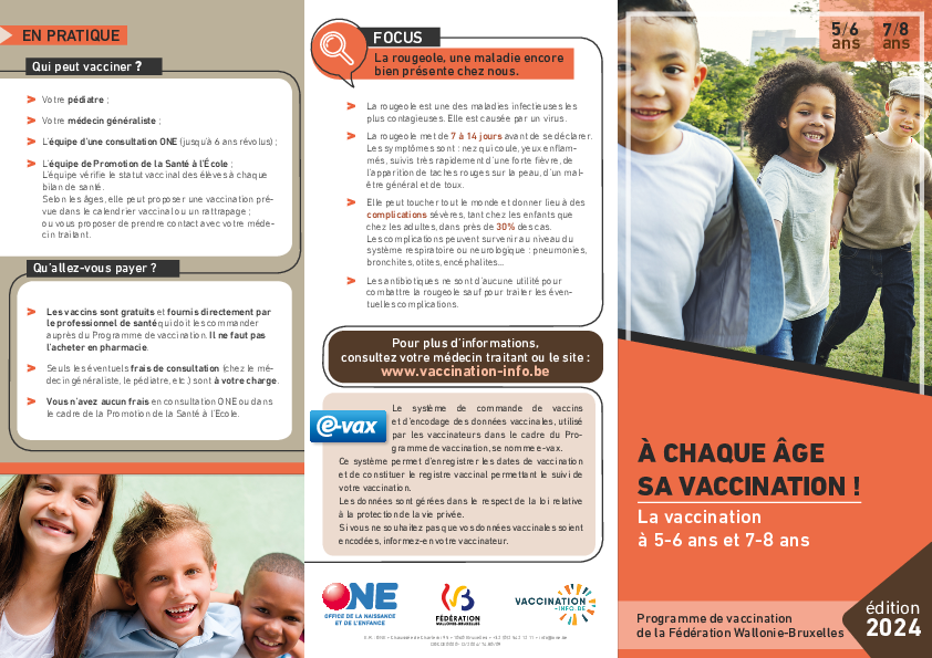 Téléchargez notre brochure La vaccination à 5-6 ans et 7-8 ans (pdf)